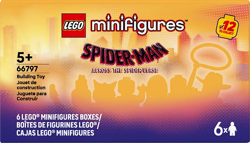 LEGO Minifigures Spider-Man: Across the Spider-Verse 6 Pack - Pretend Play Toys for Kids - 66797