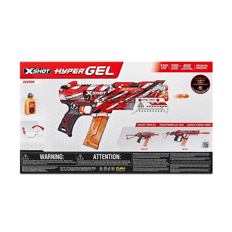 X-Shot Hyper Gel Clutch Blaster (5,000 Hyper Gel Pellets) by ZURU