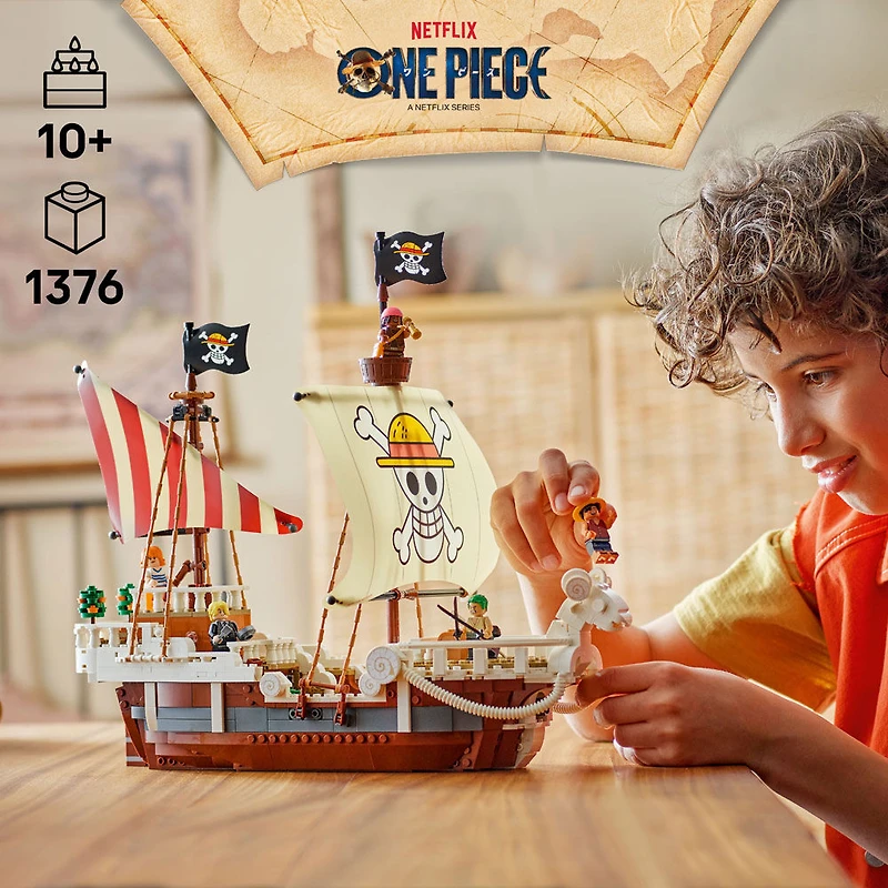 LEGO ONE PIECE Le Bateau Pirate Vogue Merry, Ensemble de Bateau avec 5 Figurines de l'Anime 75639