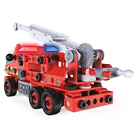 Meccano Junior, Kit de construction STEAM, Camion de pompiers avec effets sonores et lumineux