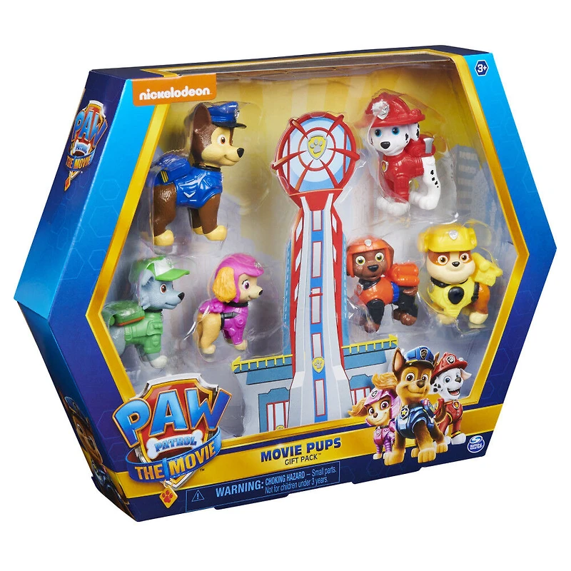 PAW Patrol, Gift Pack Movie Pups avec 6 figurines à collectionner