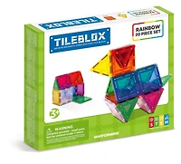 Magformers TileBlox - Coffret de construction Rainbow de 20 pièces magnétiques - les motifs peuvent varier