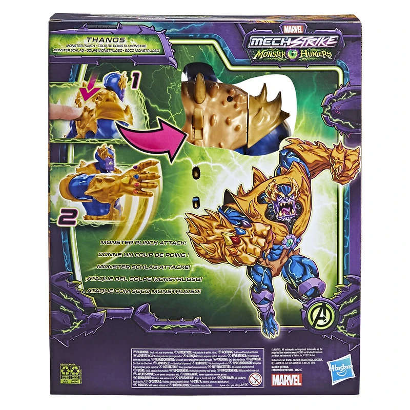 Marvel Avengers Mech Strike Monster Hunters, figurine deluxe Thanos Coup de poing du monstre de 22,5 cm
