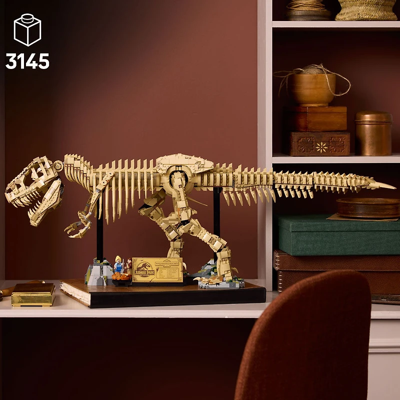 LEGO Jurassic World Les Fossiles de Dinosaures : le Tyrannosaurus Rex, Ensemble de Construction de Modèle Réduit, Modèle de Collection 76968