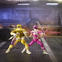Power Rangers X Teenage Mutant Ninja Turtle figurines Morphed Michelangelo Ranger jaune et April O'Neil