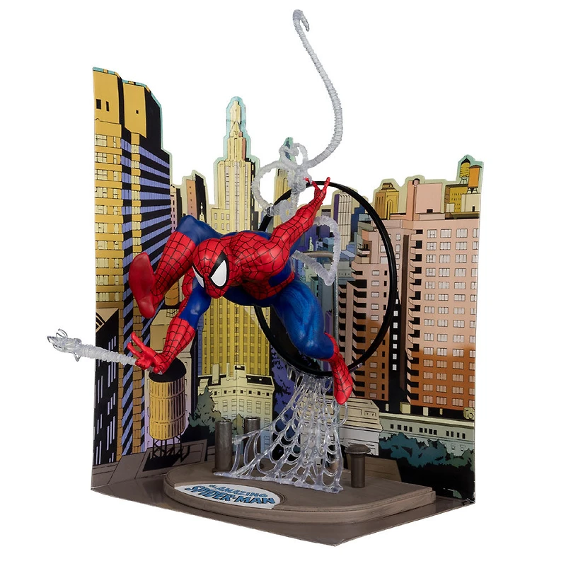 Marvel - Figure posée à l'échelle 1:6e avec scène et bande dessinée - Spider-Man