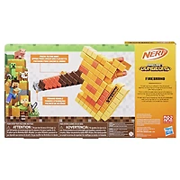 Nerf Minecraft Firebrand, hache lance-fléchette, 6 fléchettes en mousse Nerf Elite, design inspiré de la hache dans le jeu Minecraft, poignée d'amorçage, jouets Minecraft