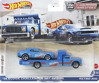 Hot Wheels Team Transport Retro Rig and '18 Dodge Challenger SRT GRK51