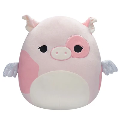 Squishmallow 12" - Peety le Cochon à Pois Roses avec des Ailes