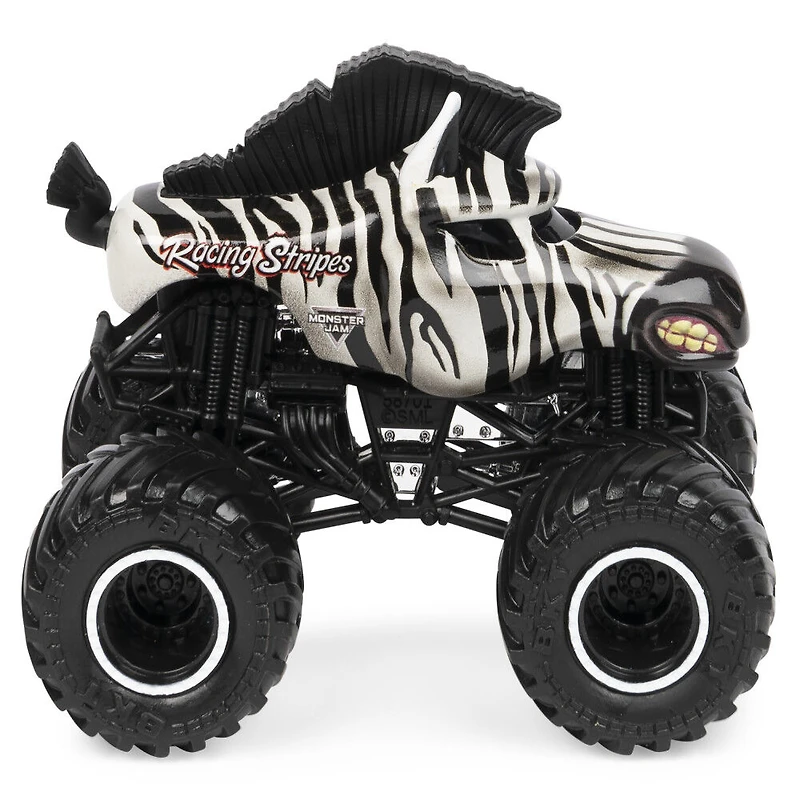 Monster Jam, Monster truck Racing Stripes officiel, véhicule en métal moulé, série Crazy Creatures Trucks, échelle 1:64