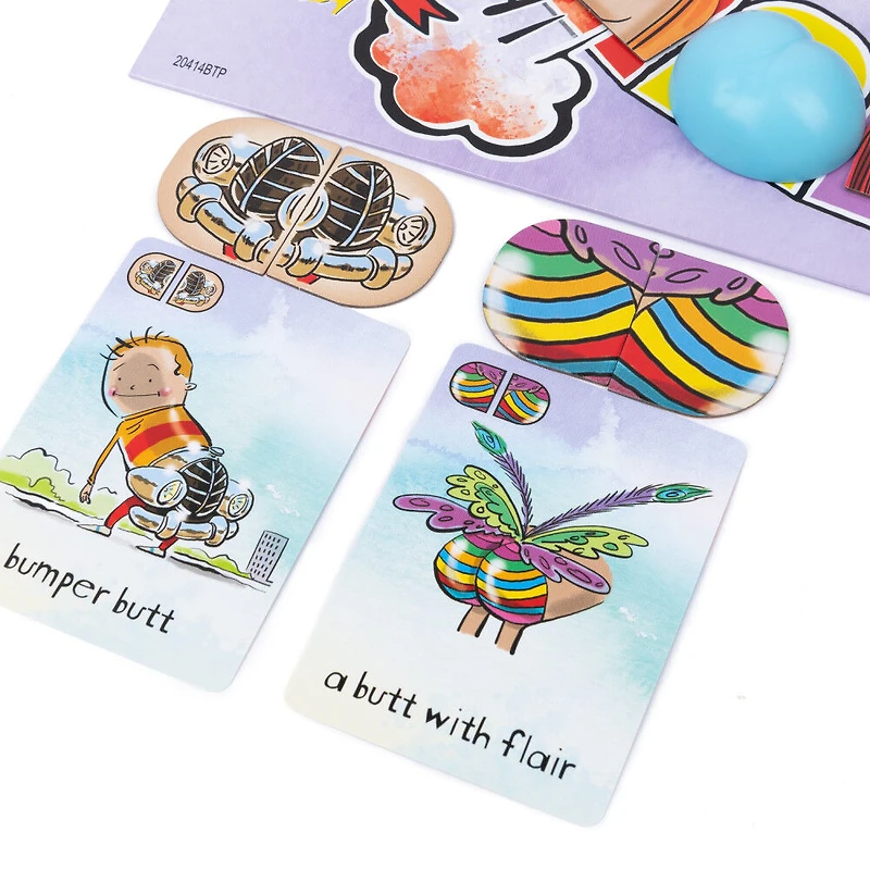 I Need a New Butt!, Jeu inspiré du best-seller, avec dôme fessier et tuiles fesses