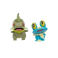 Ensemble de 2 figurines de combat Pokémon - Coupenotte et Grenousse (Axew & Froidie)