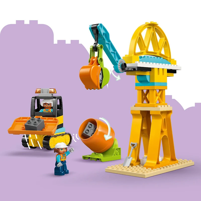 LEGO DUPLO Ma ville Le Chantier avec Véhicules 3 en 1, Jouets de Camion pour les Tout-Petits 10476
