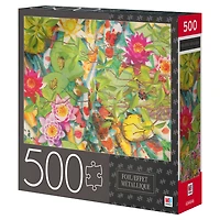 500-Piece Jigsaw Puzzle with Foil Accents, Koi Pond