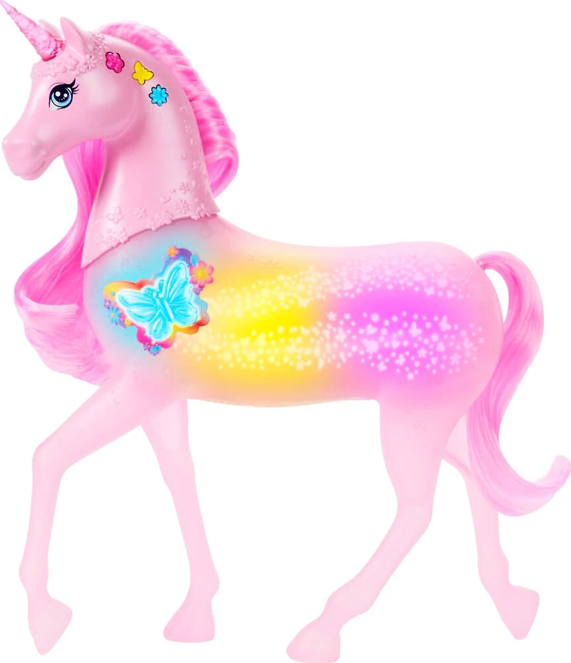 Barbie Sparkle Lights Toy Unicorn with 20 Interactive Combos of Lights, Sounds & Music