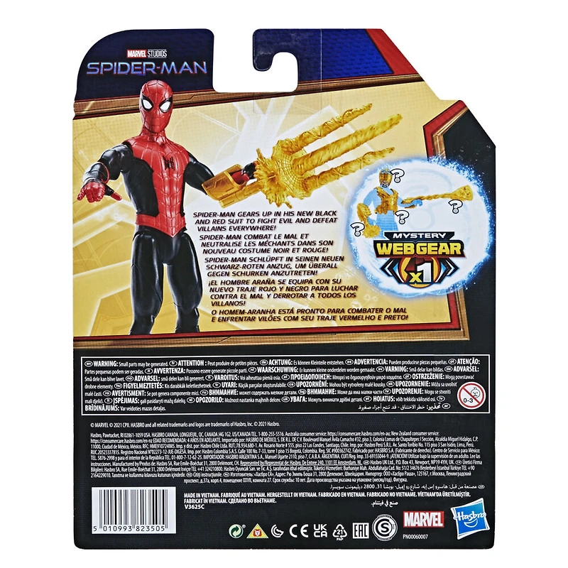 Marvel Spider-Man Mystery Web Gear, figurine Spider-Man rouge et noir