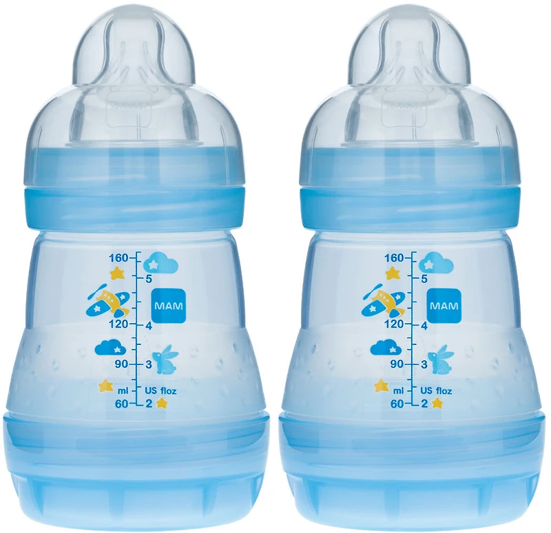 Mam Anti Colic Bottle 2 Pack 5oz - Blue
