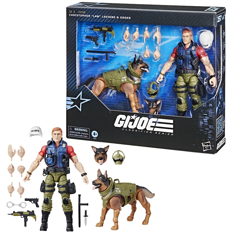 G.I. Joe Classified Series 157, Christopher " Law " Lavigne & Order, figurine avec chien