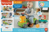 Fisher-Price Laugh and Learn 4-in-1 Farm to Market Tractor Ride-On Learning Toy Multilanguage Version