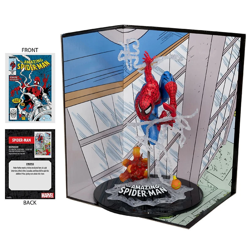 Marvel -Spider-Man à l'échelle 1:10 avec scène (The Amazing Spider-Man #302)