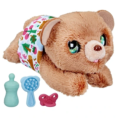 furReal Newborns, Ourson, peluche animatronique interactive, animal de compagnie électronique avec sons, yeux qui se ferment, dès 4 ans