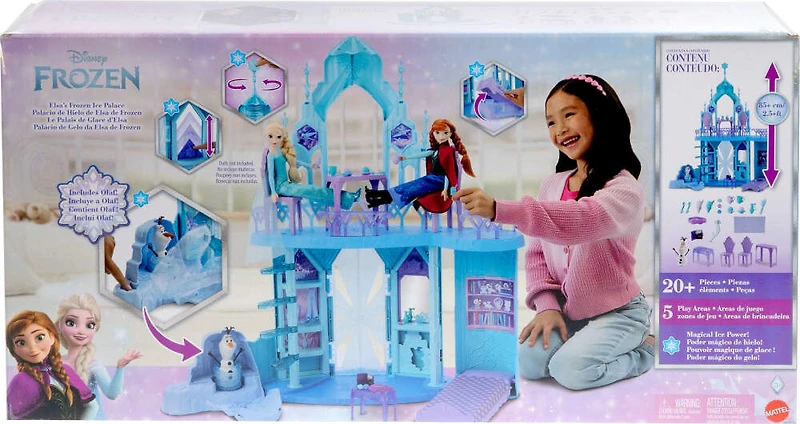 Disney Frozen Elsa's Frozen Ice Palace Castle Playset with Olaf, 5 Play Areas & 21 Accessories