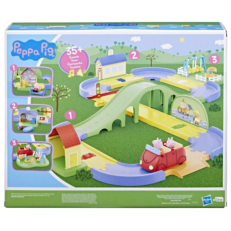 Peppa Pig All Around Peppa's Town Set with Adjustable Track; Includes Vehicle and 1 Figure (English)