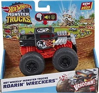 HotWheels - Monster Trucks Destruction Féroce - Véhicule Bone Shaker Sons et Lumières