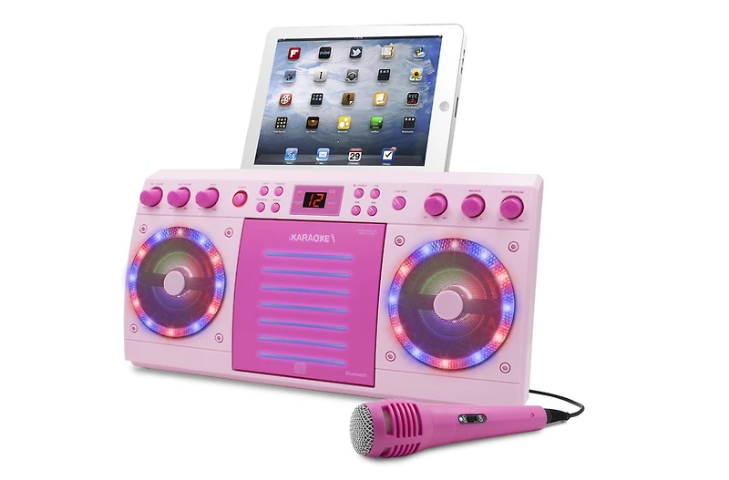 iKARAOKE - Système de karaoké CD+G avec Bluetooth, Rose