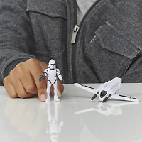 Star Wars Mission Fleet, Clone Trooper Arena Rescue, classe équipement, figurine de 6 cm avec véhicule