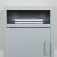 Sweedi Table de chevet avec porte en métal Bleu pâle