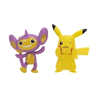 Ensemble de 2 figurines de combat Pokémon - Pikachu no 8 & Capumain (Aipom)