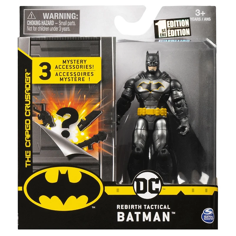 BATMAN, Figurine articulée BATMAN Renaissance tactique de 10 cm avec 3 accessoires mystère, Mission 1