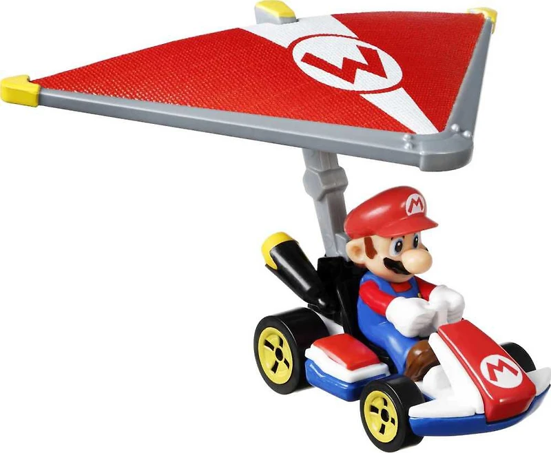 Hot Wheels-Véhicule Mario Kart avec personnage et aile