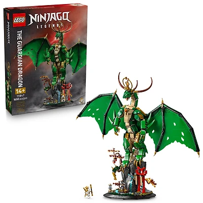 LEGO NINJAGO Le Dragon Gardien, Ensemble de Construction à Exposer avec Figurine de MaÎtre Wu 71847