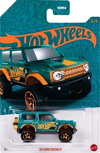Hot Wheels 1:64 Échelle Moulage Sous-Bois Ford Bronco Turquoise- & Déco de couleur cuivre