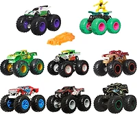 Assortiment de camions monstres ​en métal moulé sous pression Monster Trucks Hot Wheels à l'échelle 1:64 avec roues géantes  Les styles peuvent varier