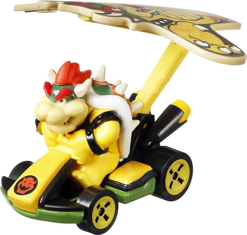Hot Wheels - Mario Kart -Bowser Standard Kart et Cerf-Volant de Bowser