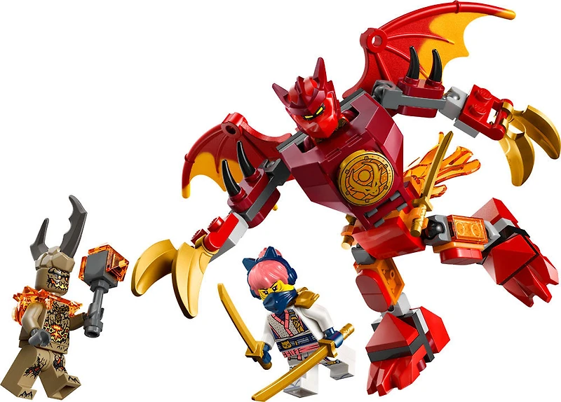 LEGO NINJAGO Ensemble de Combat : Rrobot Dragon de Kai, Jouet Robot, Ensemble de Jeu avec 3 Figurines 71851