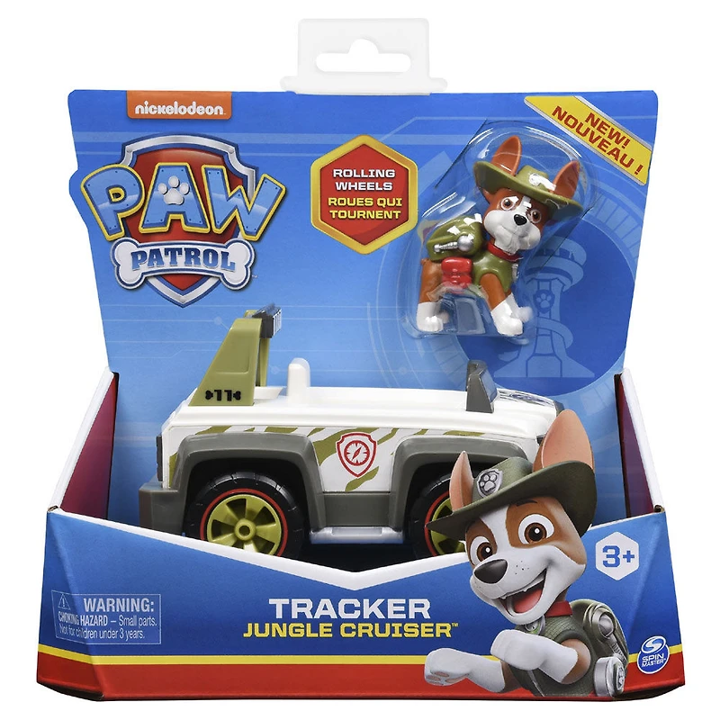 PAW Patrol, Jungle Cruiser de Tracker avec figurine à collectionner, pour les enfants à partir de 3 ans