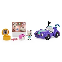 Gabby et la maison magique – Petite voiture Carlita avec figurine Pandy Paws à collectionner et 2 accessoires