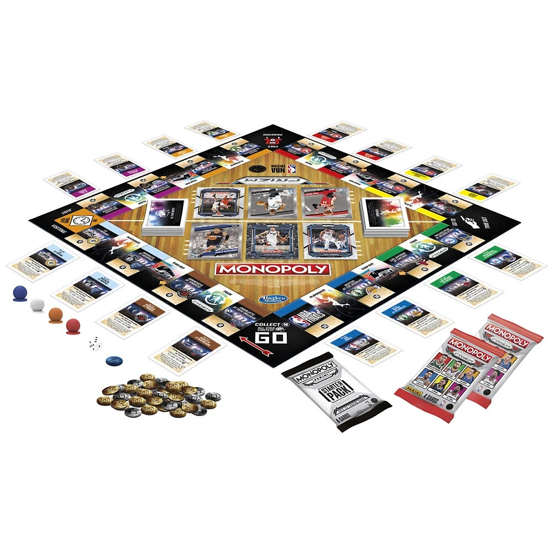 Monopoly Prizm: NBA Edition Board Game, Monopoly Game with Panini NBA Trading Cards - English Edition