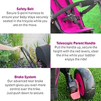 smarTrike STR3 - tricycle pliant bébé - Rose