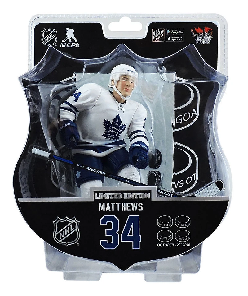Auston Matthews Maple Leafs Toronto Figurine 6' LNH - Édition limitée 4 buts