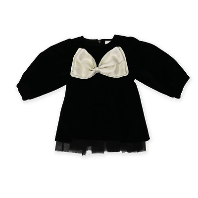 Baby Mode Signature Black Velvet Bow Dress