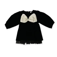 Baby Mode Signature Black Velvet Bow Dress