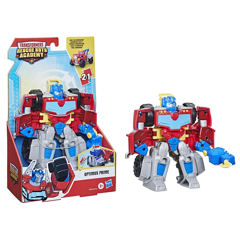 Transformers Rescue Bots Academy, robot convertible de collection Optimus Prime
