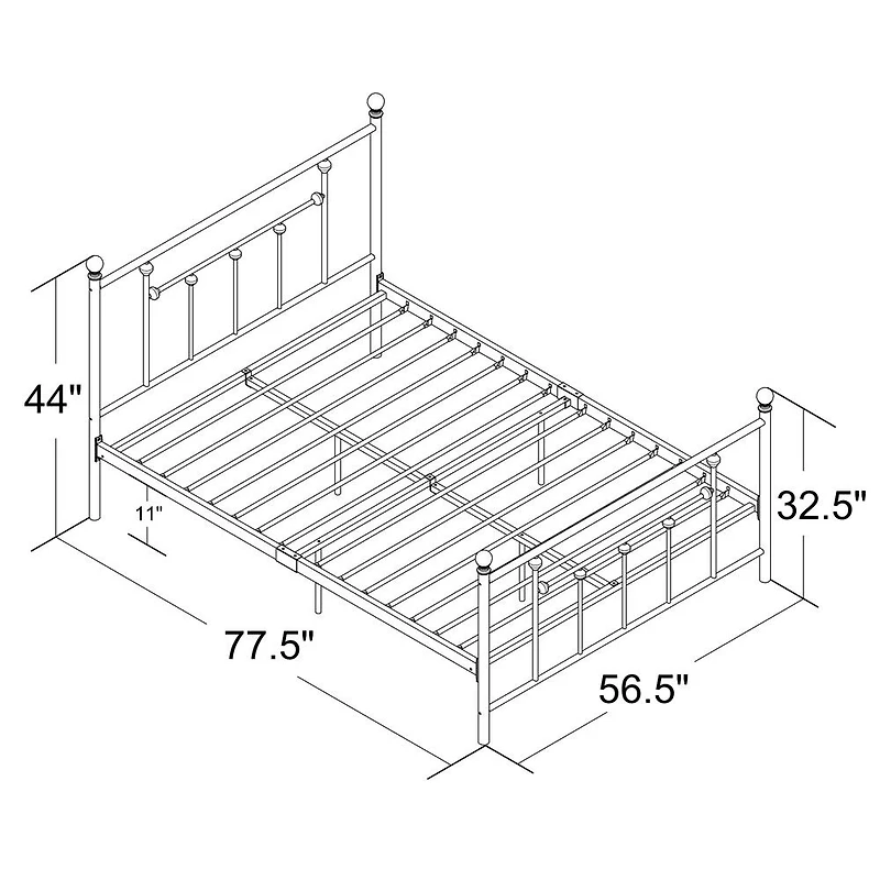 Lit en métal manila - double, blanc DHP