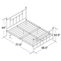 Lit en métal manila - double, blanc DHP