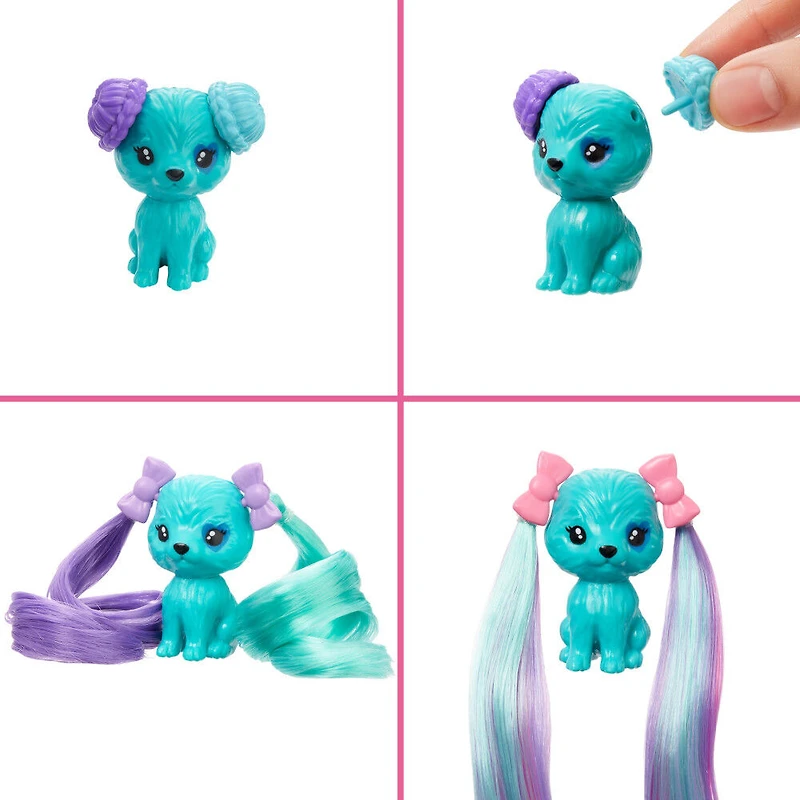 Barbie Color Reveal Glitter! Hair Swaps Doll, Glittery Purple with 25 Surprises